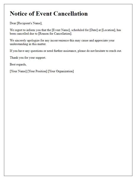 how to write an event cancellation message