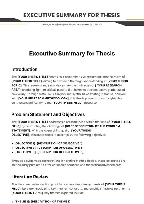 how to write an executive summary for a dissertation