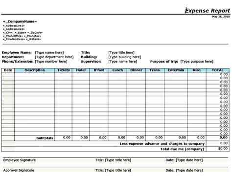 how to write an expense report