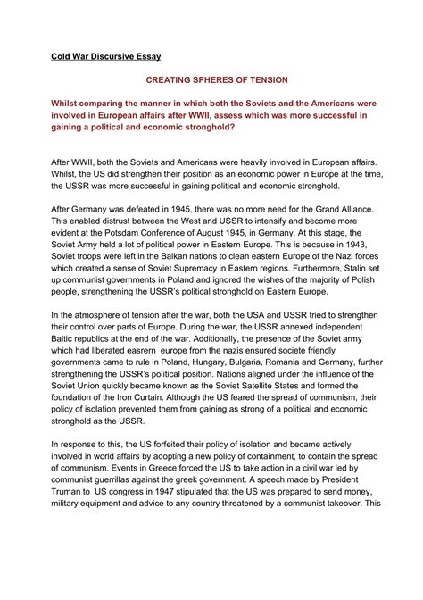 How To Write An Ieb History Discursive Essay
