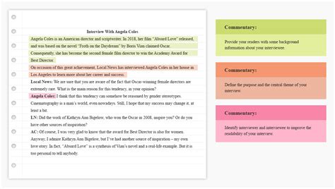 how to write an interview article sample