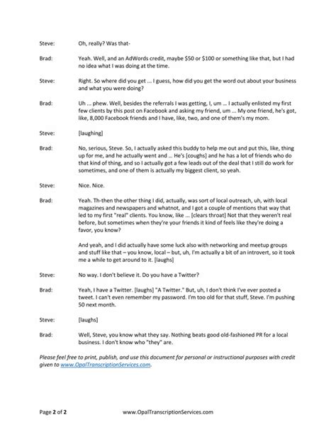 how to write an interview transcript in word