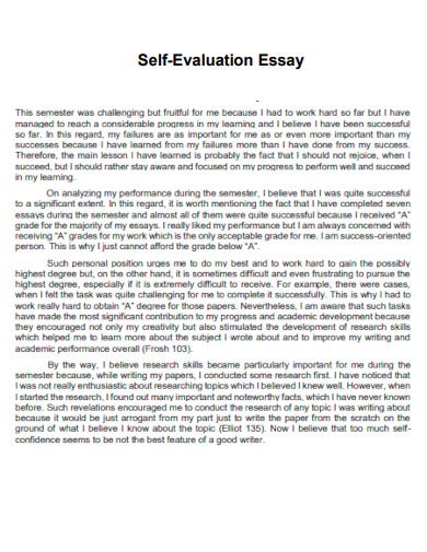 how to write an introduction for a self evaluation essay