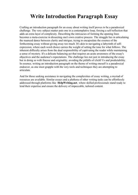 how to write an introduction paragraph for an essay pdf