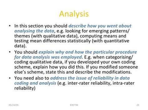 how to write analysis of a project