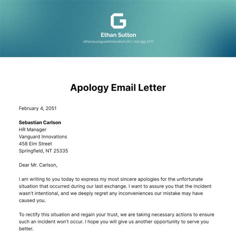how to write apology email example
