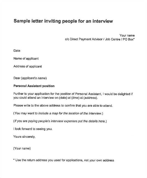 how to write application letter for interview
