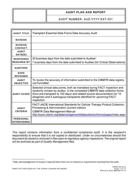 how to write audit report template