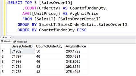 how to write average function in sql