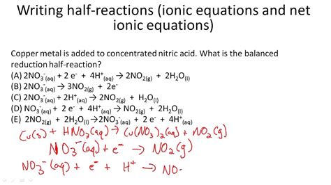 how to write balanced half equations and ionic equations