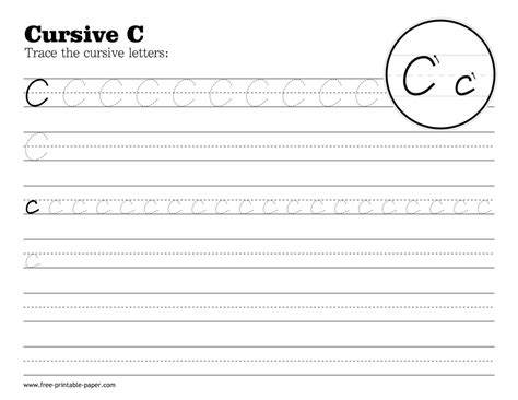 how to write big c in cursive