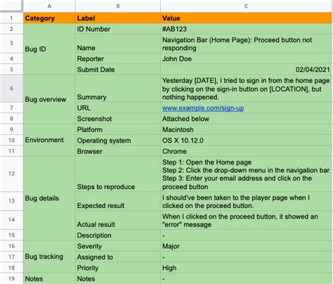 how to write bug report in manual testing