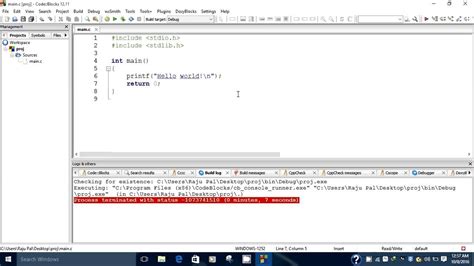 how to write c code in code blocks