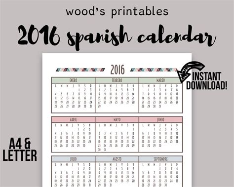 how to write calendar in spanish