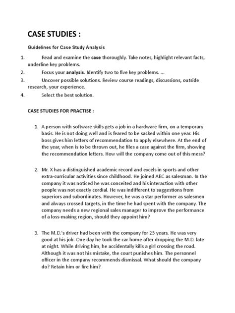 how to write case study in mba format