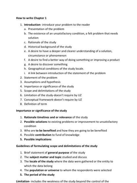 how to write chapter 1 in quantitative research
