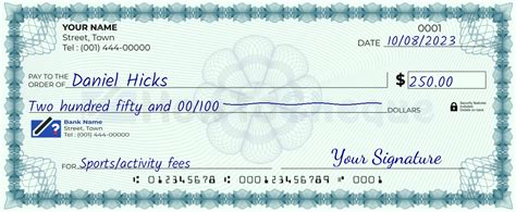how to write check for 250