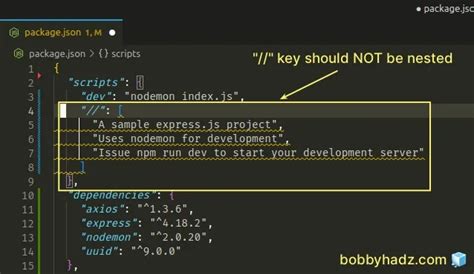 how to write comments in a json file