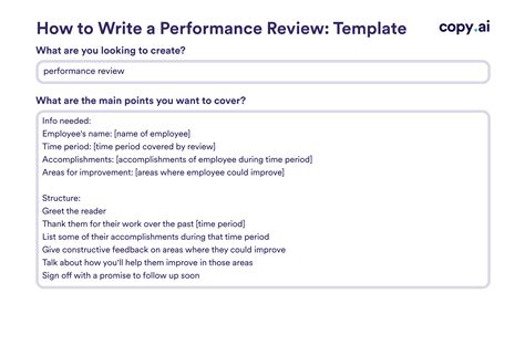 how to write comments on a performance evaluation