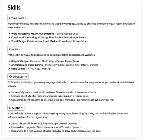 how to write computer skills on a cv