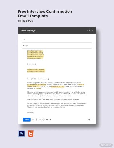 how to write confirmation email for attending interview