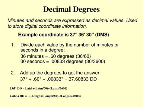 how to write coordinates in decimal degrees