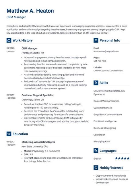 how to write crm skills on resume