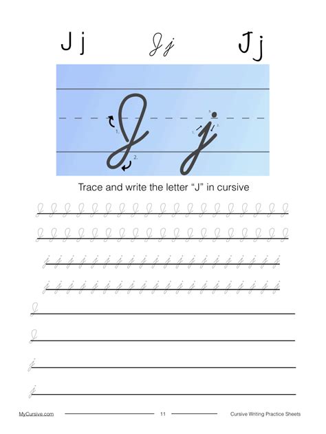 how to write cursive j