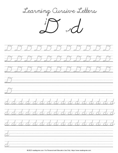 How To Write Cursive Letter D