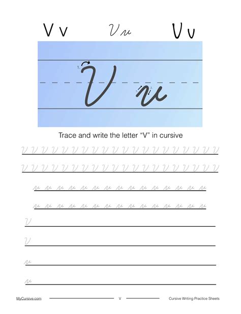 How To Write Cursive Letter V