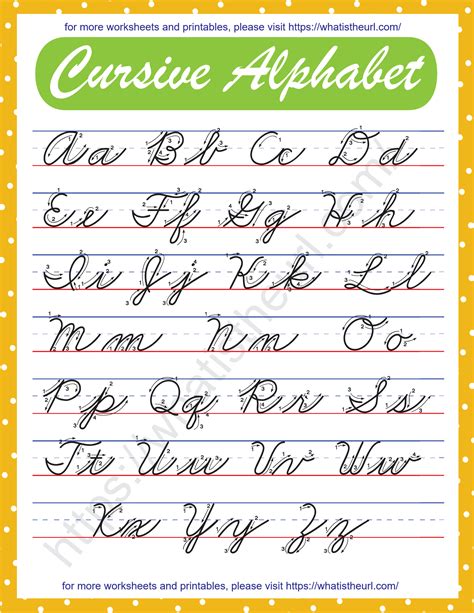 how to write cursive letters printable