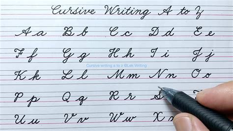 how to write cursive writing a to z
