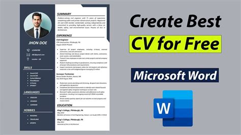 how to write cv in microsoft word