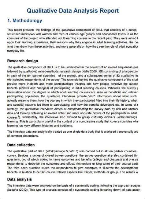 how to write data analysis report