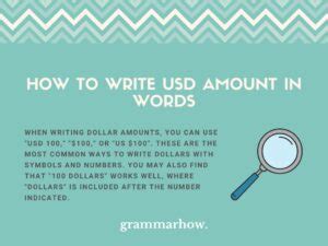 how to write decimal usd amount in words