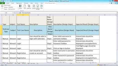 how to write defect report in excel