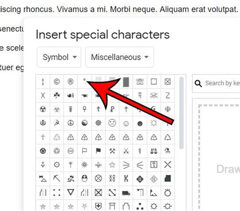 how to write degree symbol in google docs