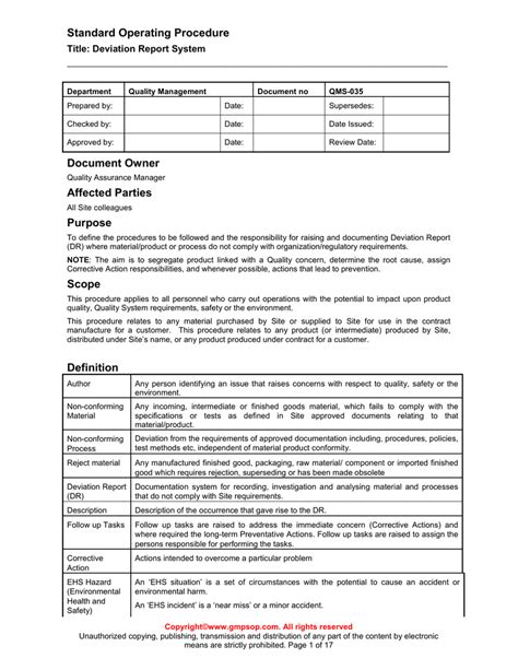 how to write deviation report in pharma