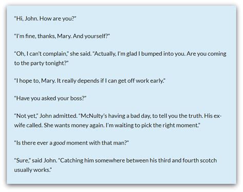 how to write dialogue between two characters in a book