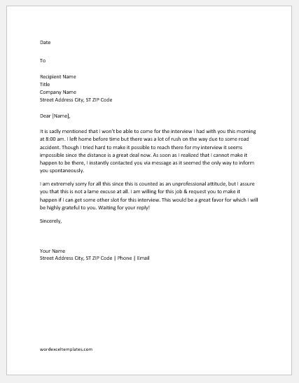 how to write email for not attending interview