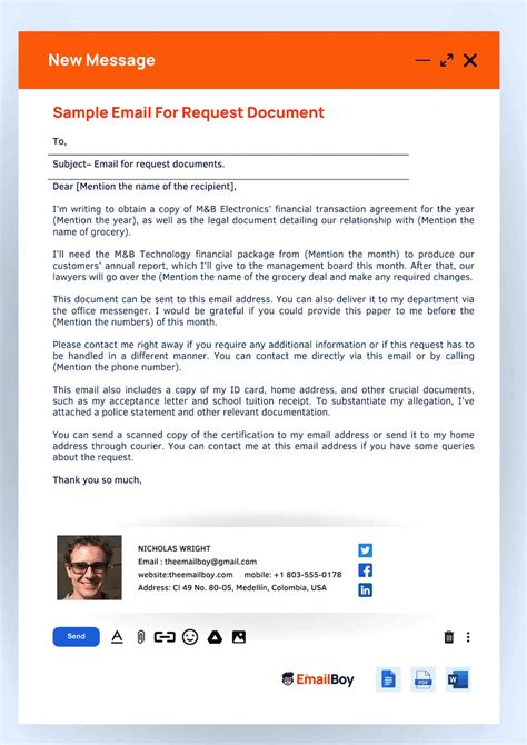 how to write email to request sample