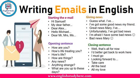 how to write email writing in english