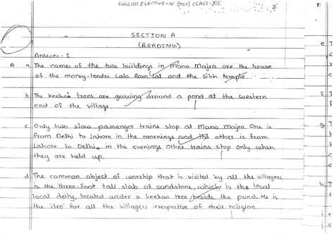 how to write english answers in board exams class 12
