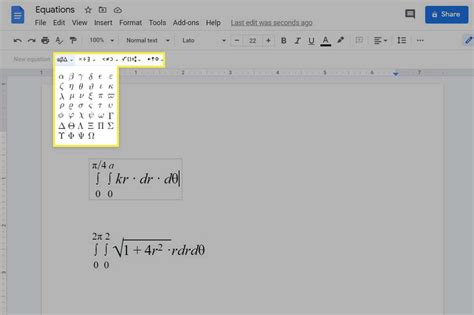 how to write equation in google docs