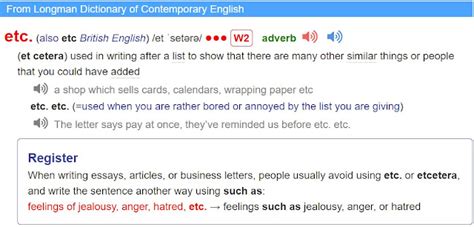 how to write etc in academic writing