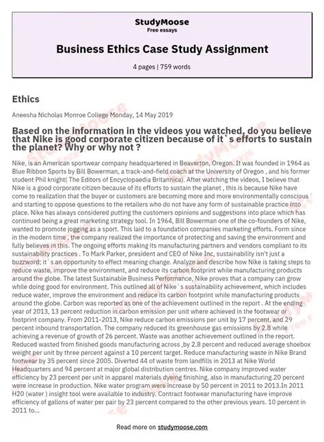 how to write ethics case study answers