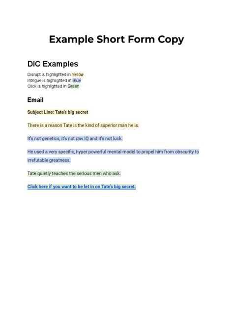 how to write example in short form in a sentence