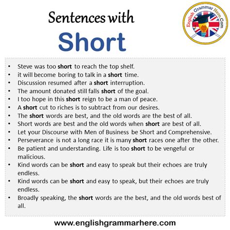 how to write example in short in a sentence