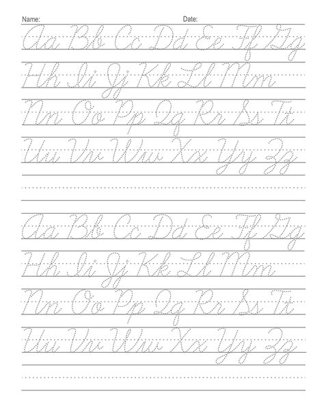 how to write exercise in cursive letter