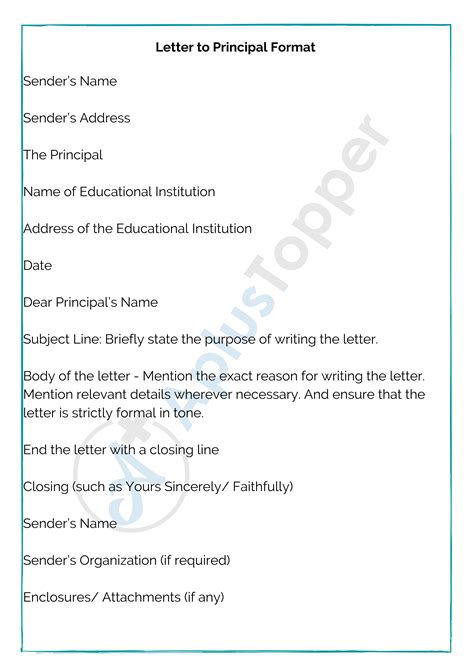 how to write formal letter to a principal